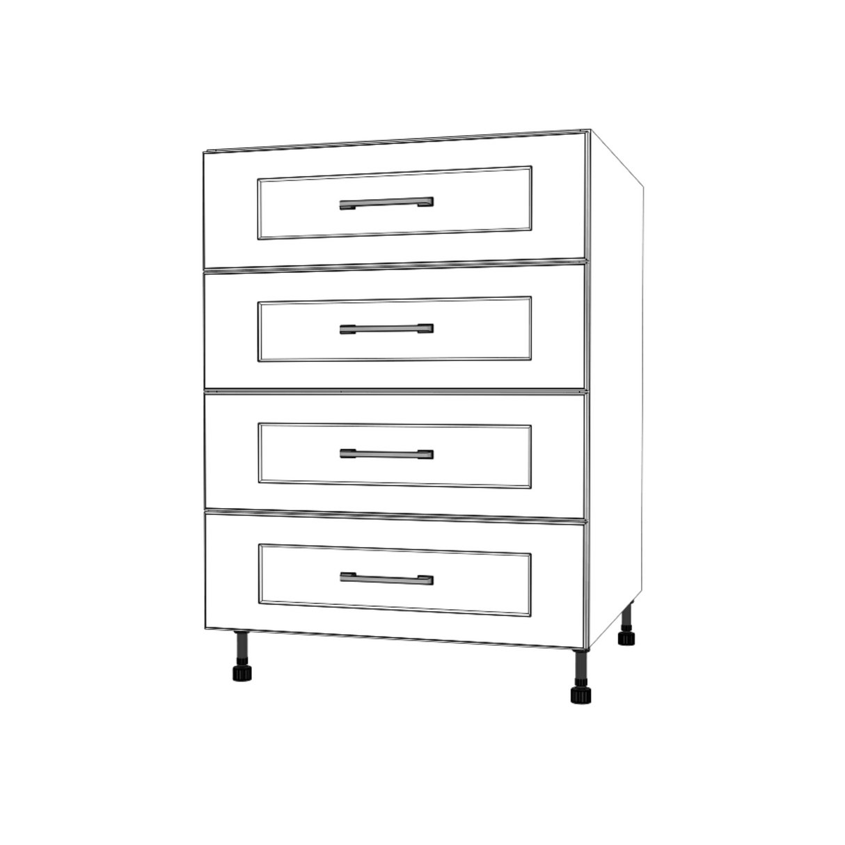 25" Wide Drawer Cabinet - (White Cabinet Boxes - Painted Doors)