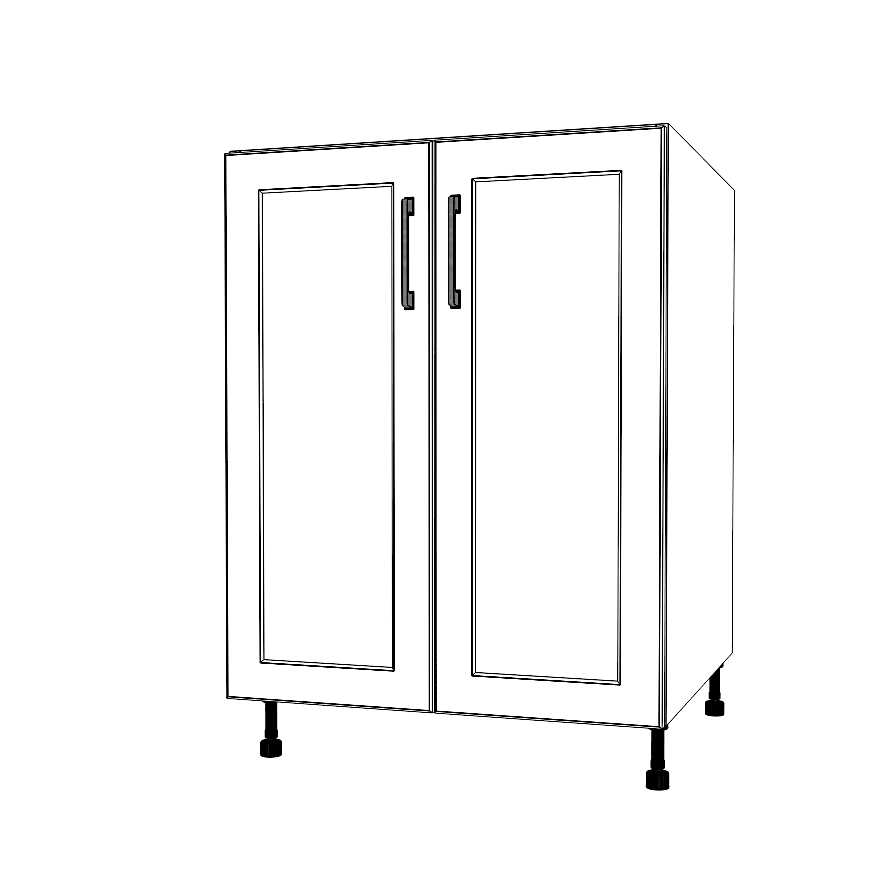 25" Wide Base Cabinet - (White Cabinet Boxes - Thermofoil Doors)