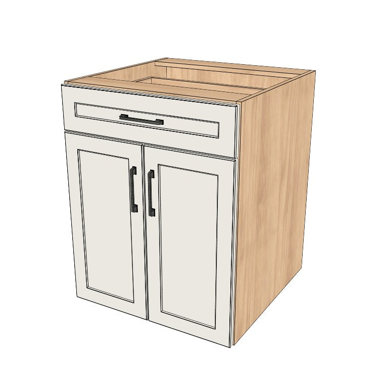 25" Wide Base Cabinet With Drawer On Top - (Ply Wood Boxes - Thermofoil Doors)