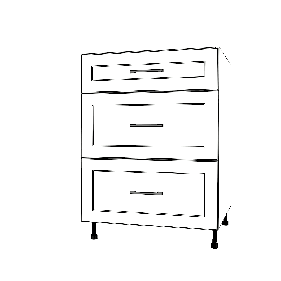 25" Wide Drawer Cabinet - (White Cabinet Boxes - Painted Doors)