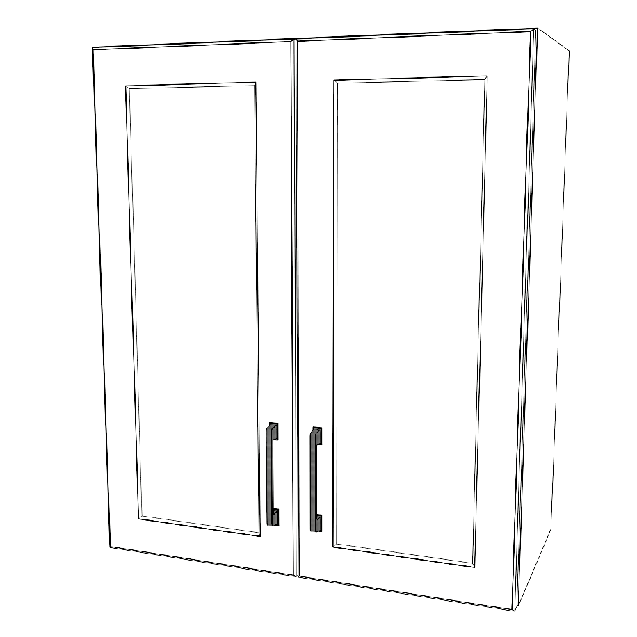 25" Wide x 30" High Wall Cabinet - (White Cabinet Boxes - Painted Doors)