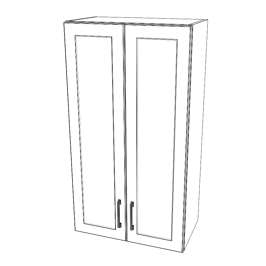 25" Wide x 42" High Wall Cabinet - (White Cabinet Boxes - Painted Doors)