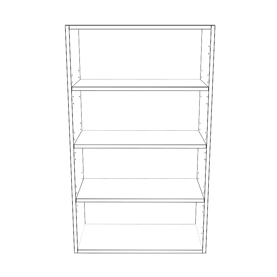 25" Wide x 42" High Wall Cabinet - (White Cabinet Boxes - Thermofoil Doors)