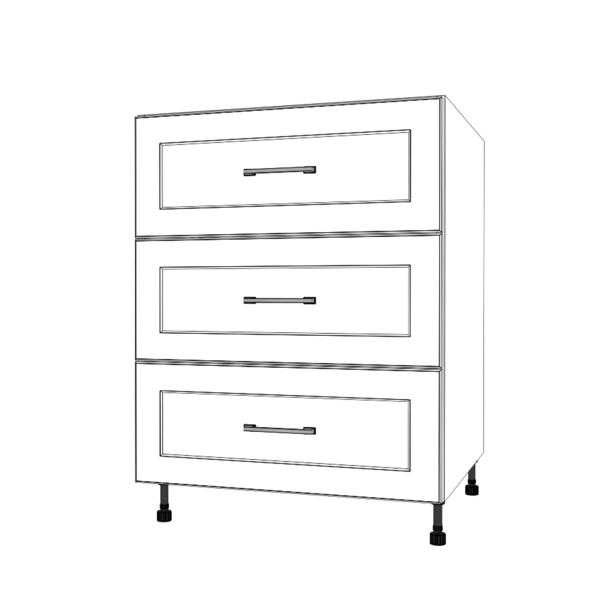 26" Wide Drawer Cabinet - (White Cabinet Boxes - Thermofoil Doors)
