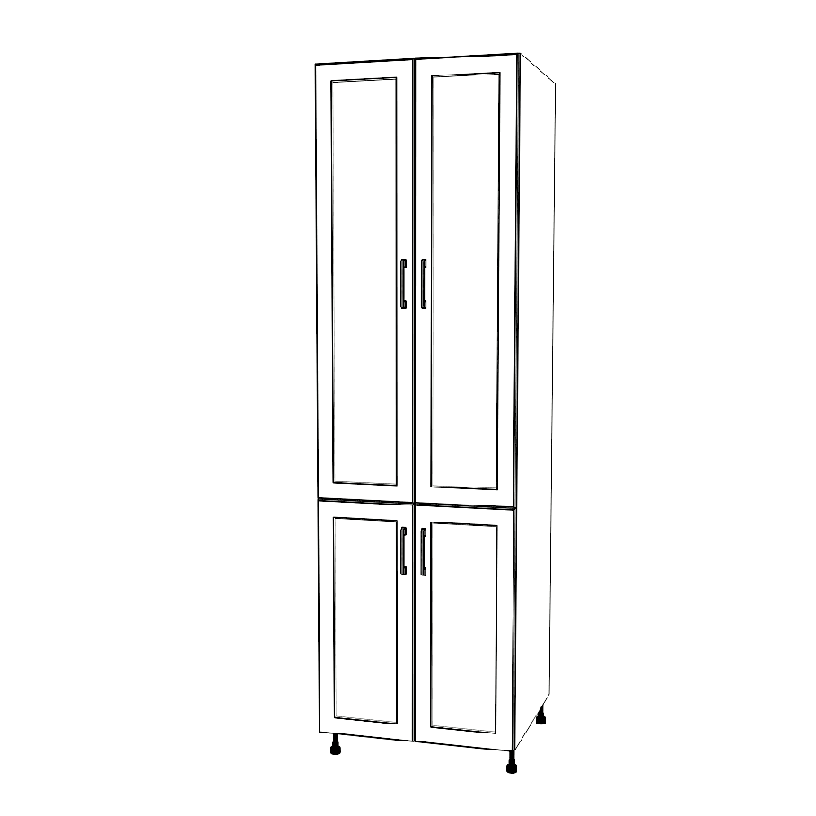 26" Wide Tall Pantry Cabinet - (White Cabinet Boxes - Painted Doors) 24 D