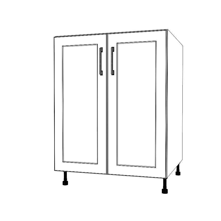 26" Wide Base Cabinet - (White Cabinet Boxes - Painted Doors)