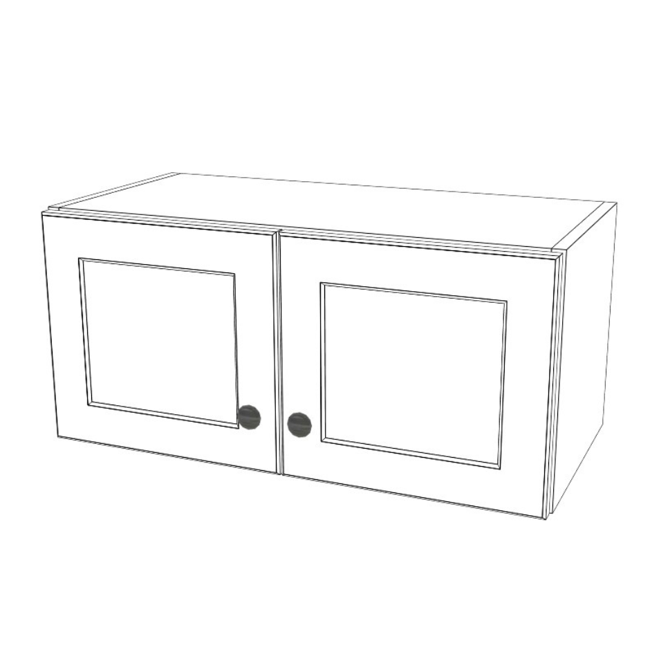 26" Wide x 12" High Wall Cabinet - (White Melamine Cabinet Boxes - Painted Doors)