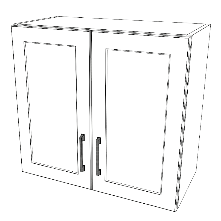26" Wide x 24" High Wall Cabinet - (White Cabinet Boxes - Painted Doors)