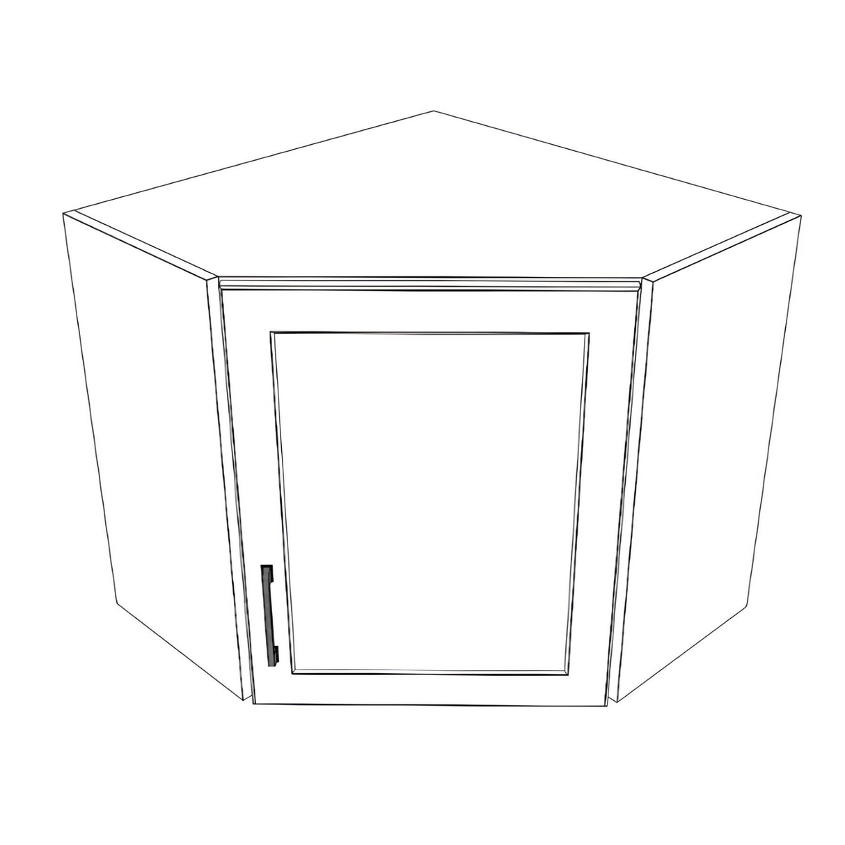 26x26" Wide x 24" High Corner Wall Cabinet - (White Cabinet Boxes - Painted Doors)