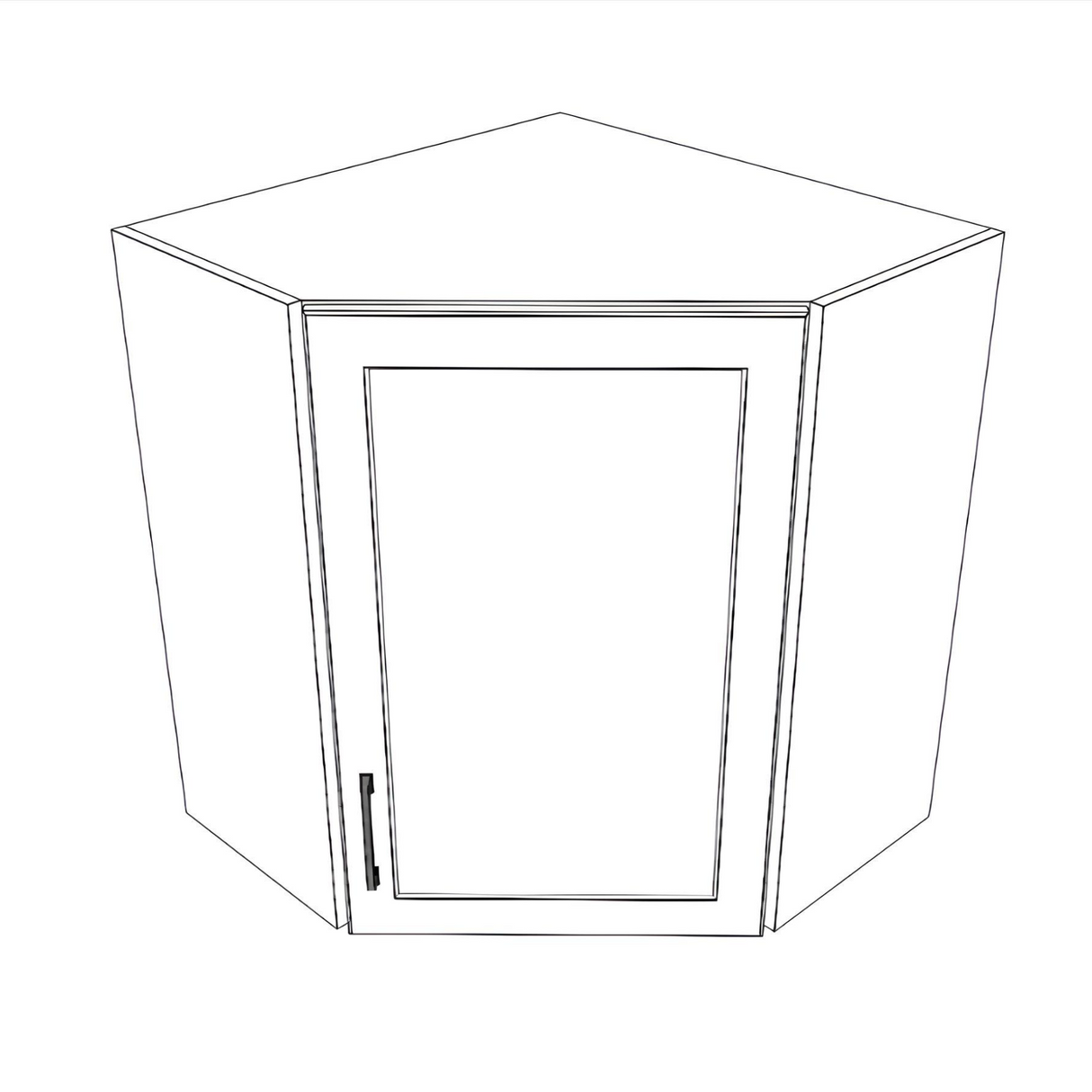 26x26" Wide x 30" High Corner Wall Cabinet - (White Cabinet Boxes - Painted Doors)