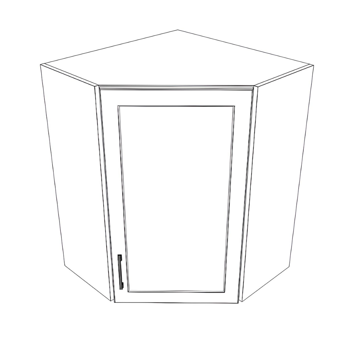 26x26" Wide x 34" High Corner Wall Cabinet - (White Cabinet Boxes - Painted Doors)