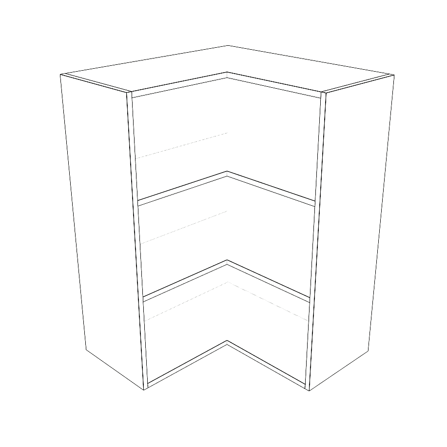 26x26" Wide x 36" High Corner Wall Cabinet - (White Cabinet Boxes - Thermofoil Doors)