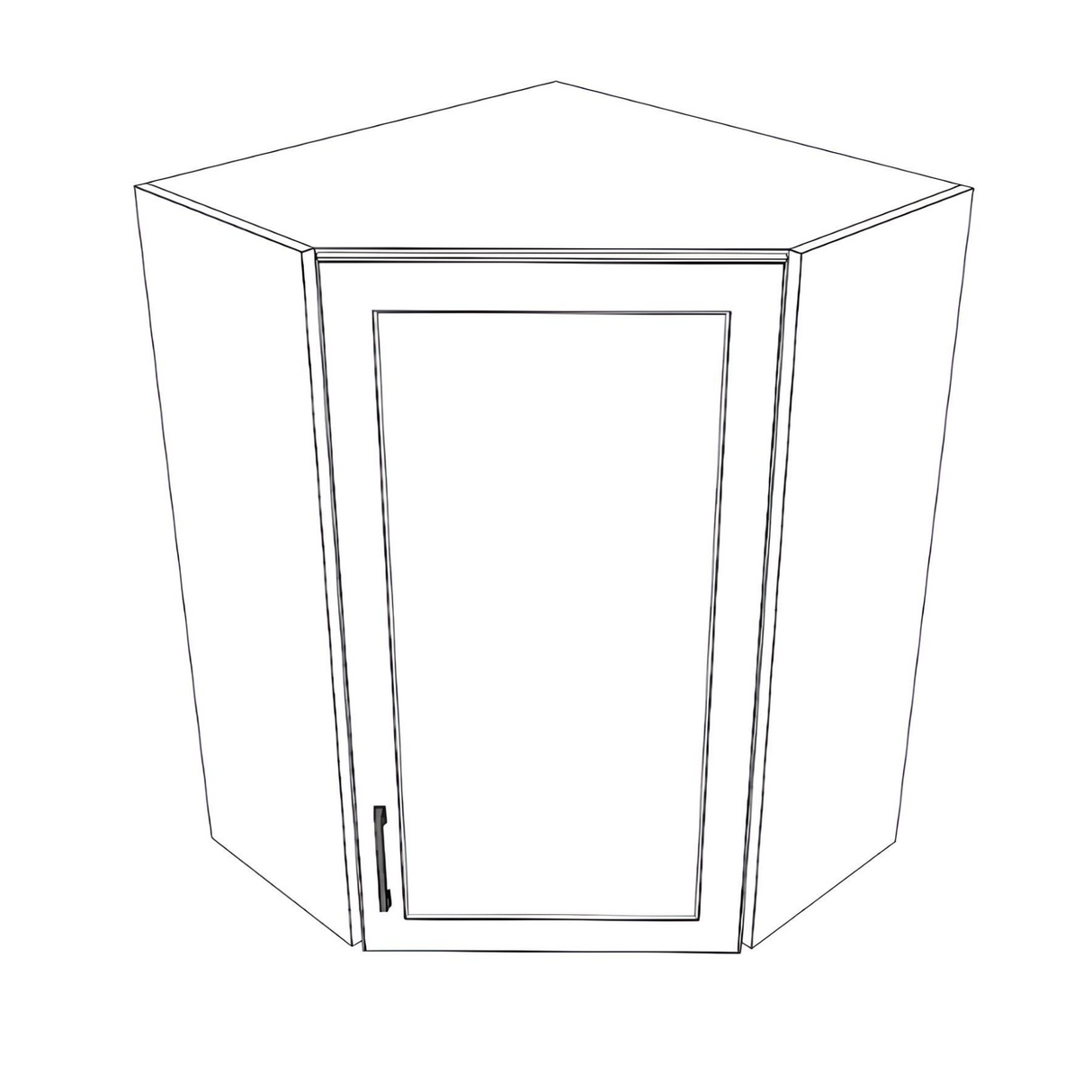 26x26" Wide x 36" High Corner Wall Cabinet - (White Cabinet Boxes - Painted Doors)