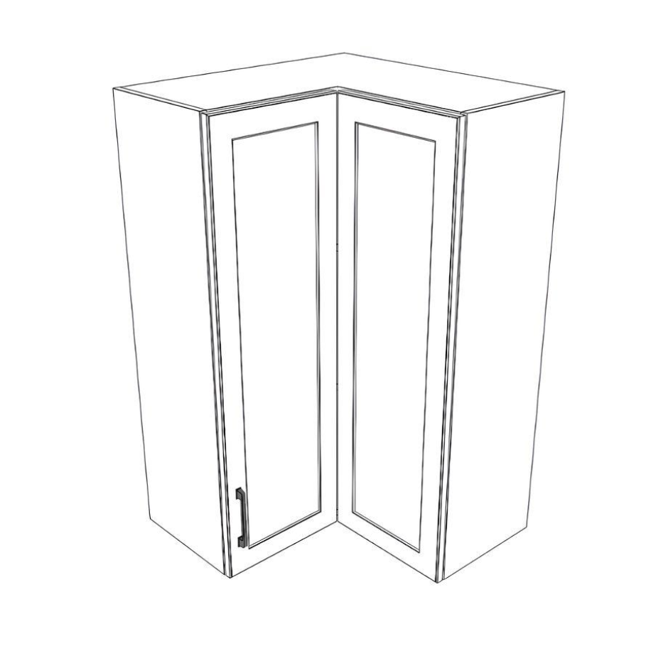 26x26" Wide x 42" High Corner Wall Cabinet - (White Cabinet Boxes - Painted Doors)