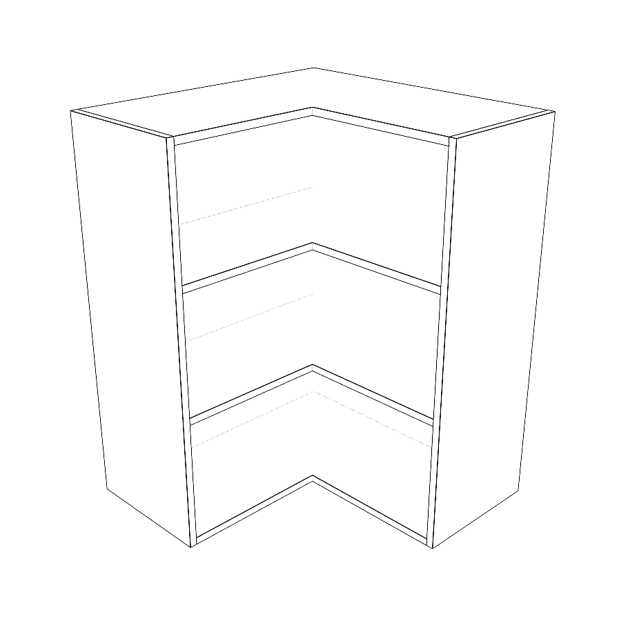 26x26" Wide x 34" High Corner Wall Cabinet - (White Cabinet Boxes - Thermofoil Doors)