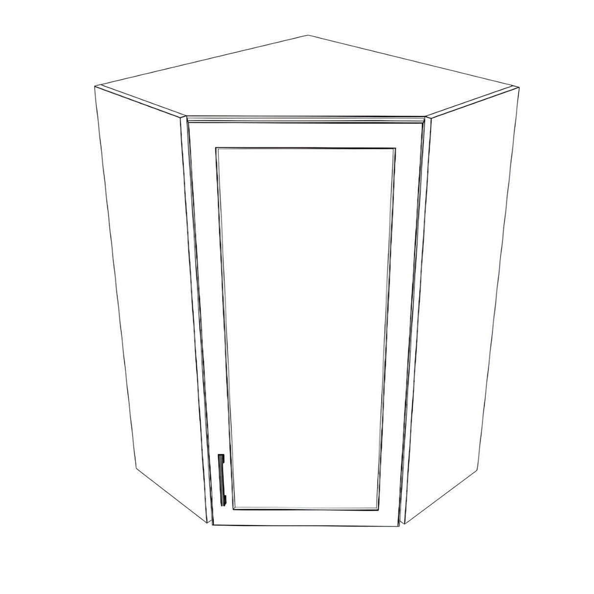 26x26" Wide x 42" High Corner Wall Cabinet - (White Cabinet Boxes - Painted Doors)