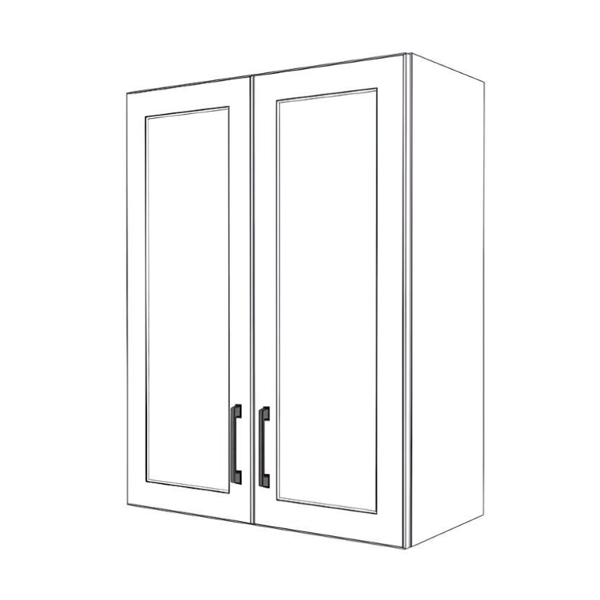 26" Wide x 34" High Wall Cabinet - (White Cabinet Boxes - Painted Doors)