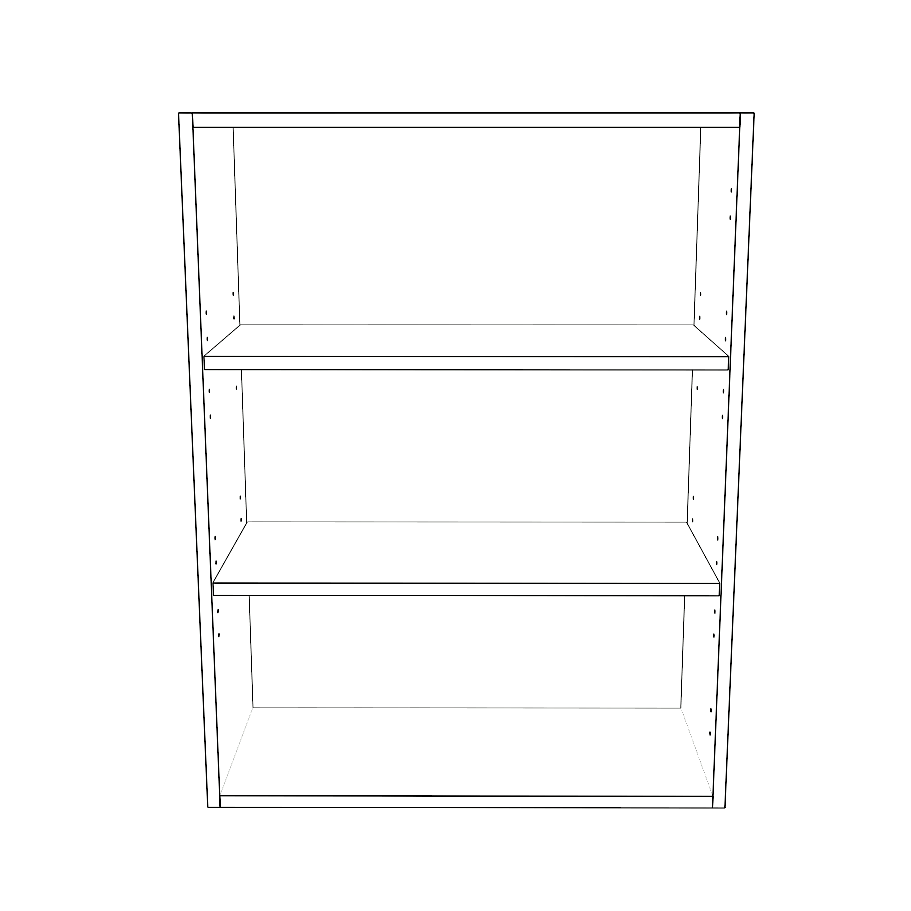 26" Wide x 34" High Wall Cabinet - (White Cabinet Boxes - Painted Doors)