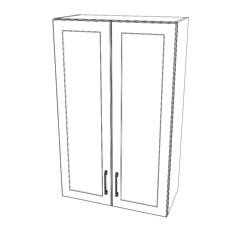 26" Wide x 42" High Wall Cabinet - (White Cabinet Boxes - Thermofoil Doors)