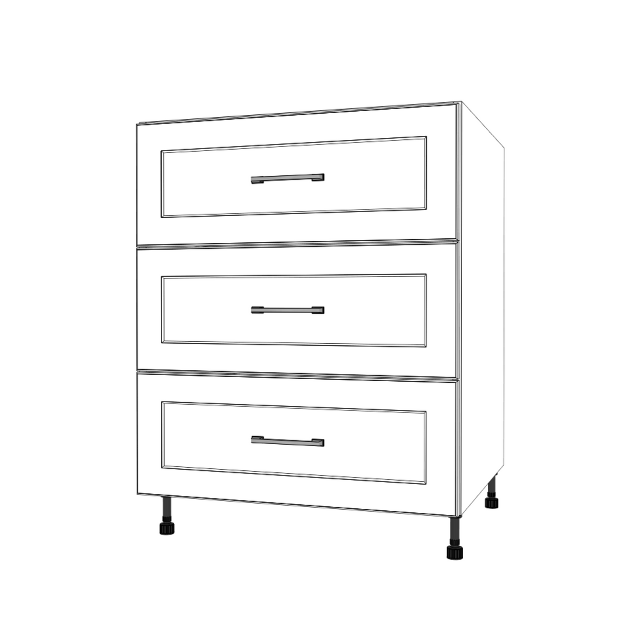 27" Wide Drawer Cabinet - (White Cabinet Boxes - Painted Doors)