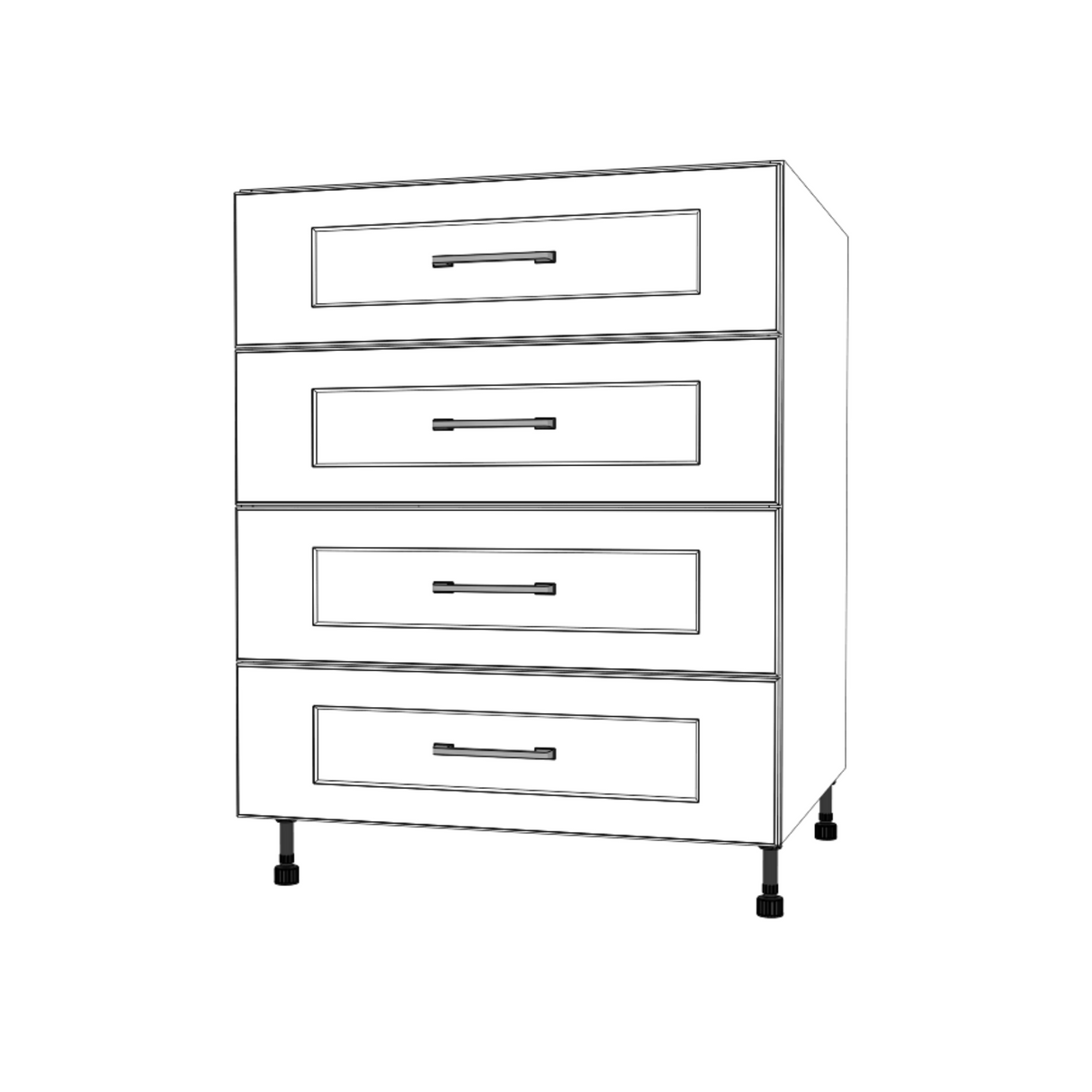 27" Wide Drawer Cabinet - (White Cabinet Boxes - Painted Doors)