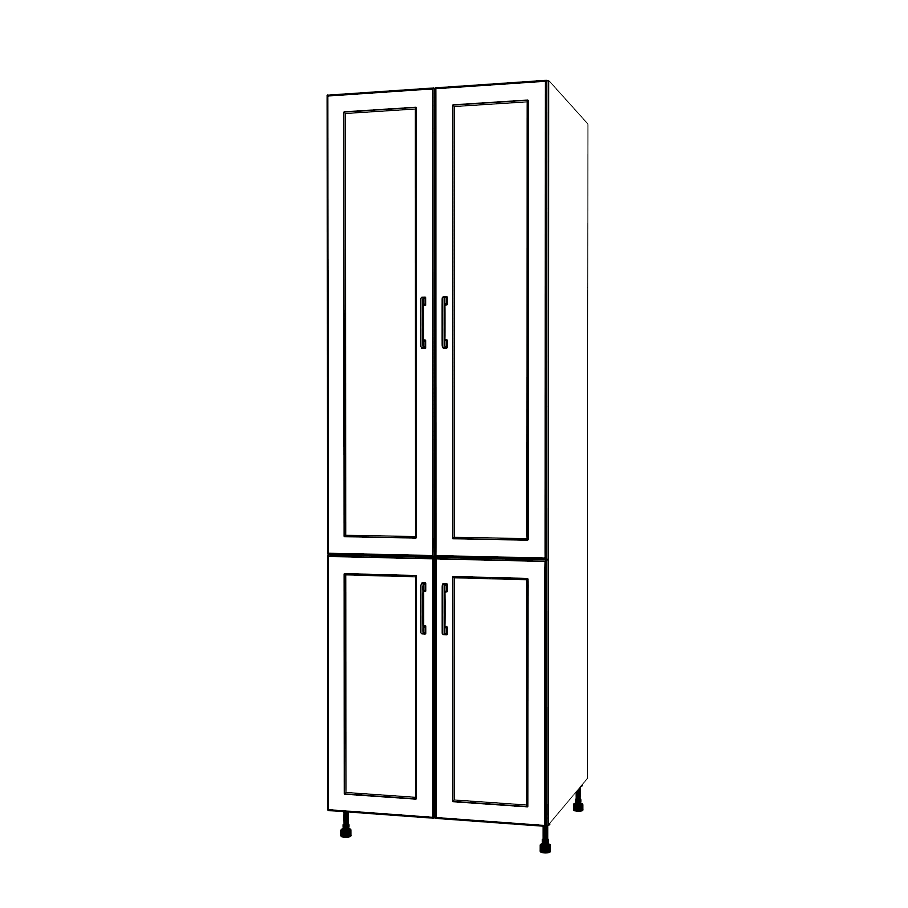 27" Wide Tall Pantry Cabinet - (White Cabinet Boxes - Thermofoil Doors) 24 D