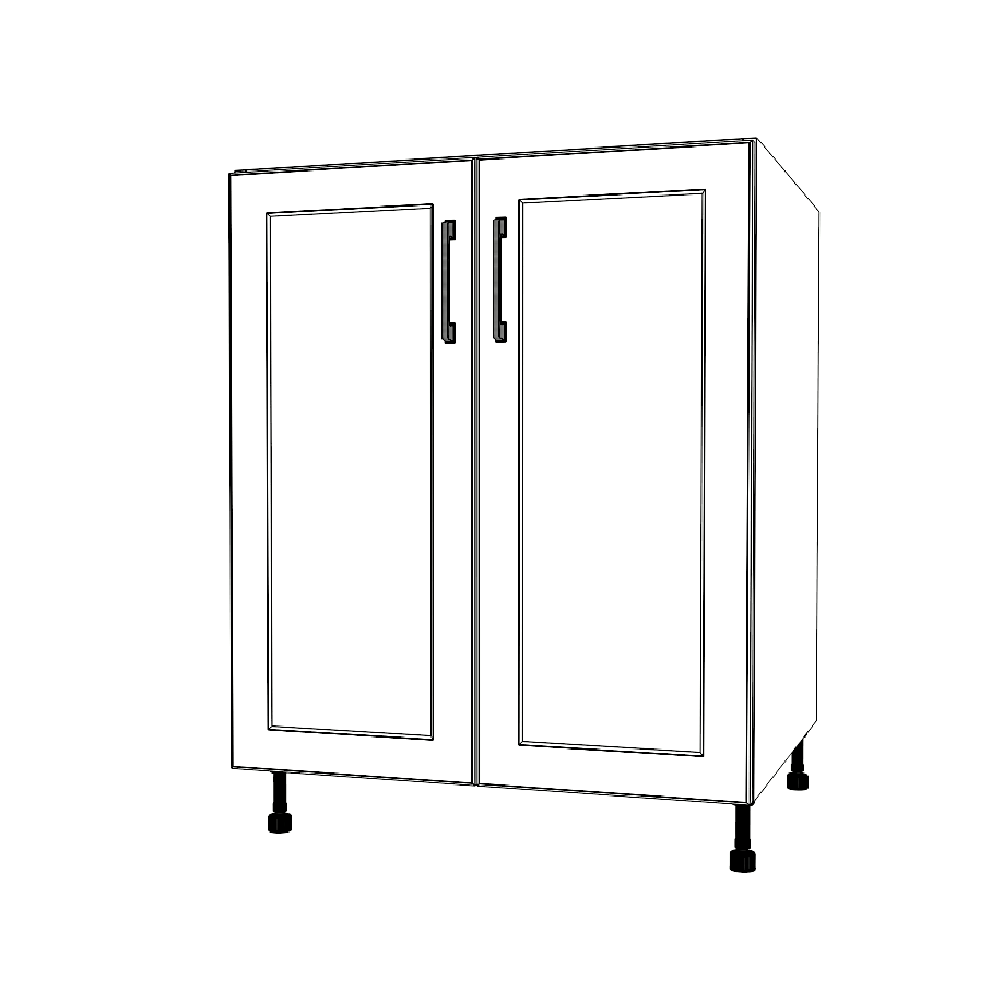 27" Wide Base Cabinet - (White Cabinet Boxes - Painted Doors)