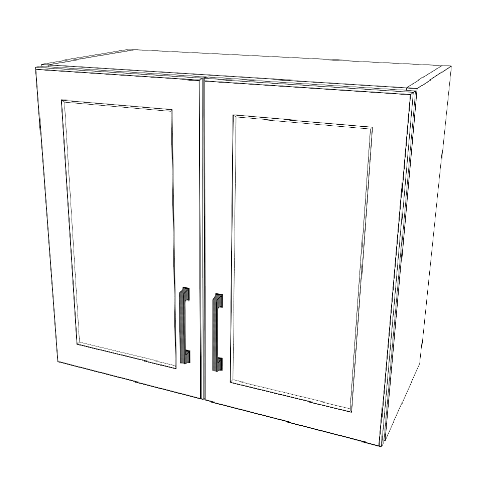 27" Wide x 24" High Wall Cabinet - (White Cabinet Boxes - Thermofoil Doors)