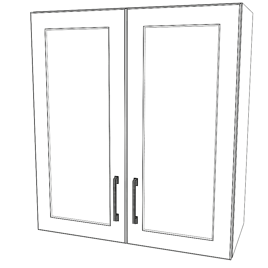 27" Wide x 30" High Wall Cabinet - (White Cabinet Boxes - Thermofoil Doors)