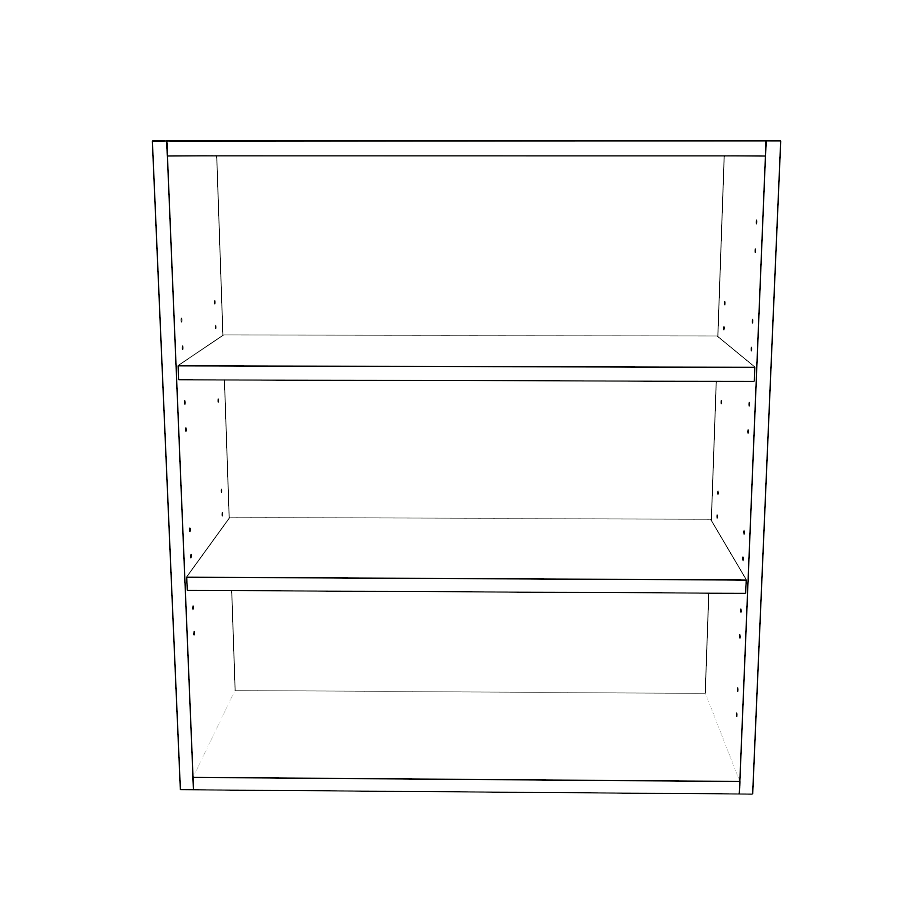 27" Wide x 30" High Wall Cabinet - (White Cabinet Boxes - Thermofoil Doors)