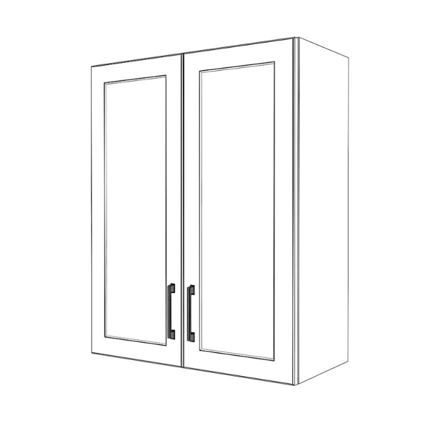 27" Wide x 34" High Wall Cabinet - (White Cabinet Boxes - Painted Doors)