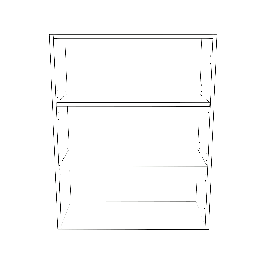 27" Wide x 34" High Wall Cabinet - (White Cabinet Boxes - Painted Doors)