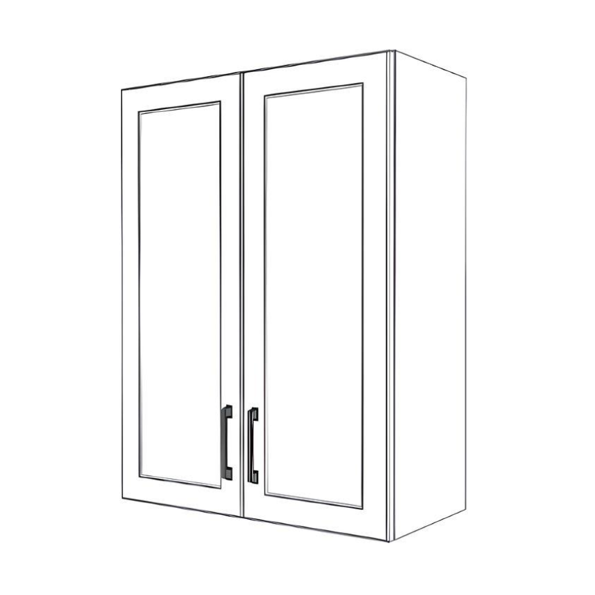 27" Wide x 36" High Wall Cabinet - (White Cabinet Boxes - Thermofoil Doors)