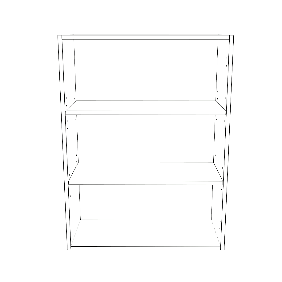 27" Wide x 36" High Wall Cabinet - (White Cabinet Boxes - Painted Doors)