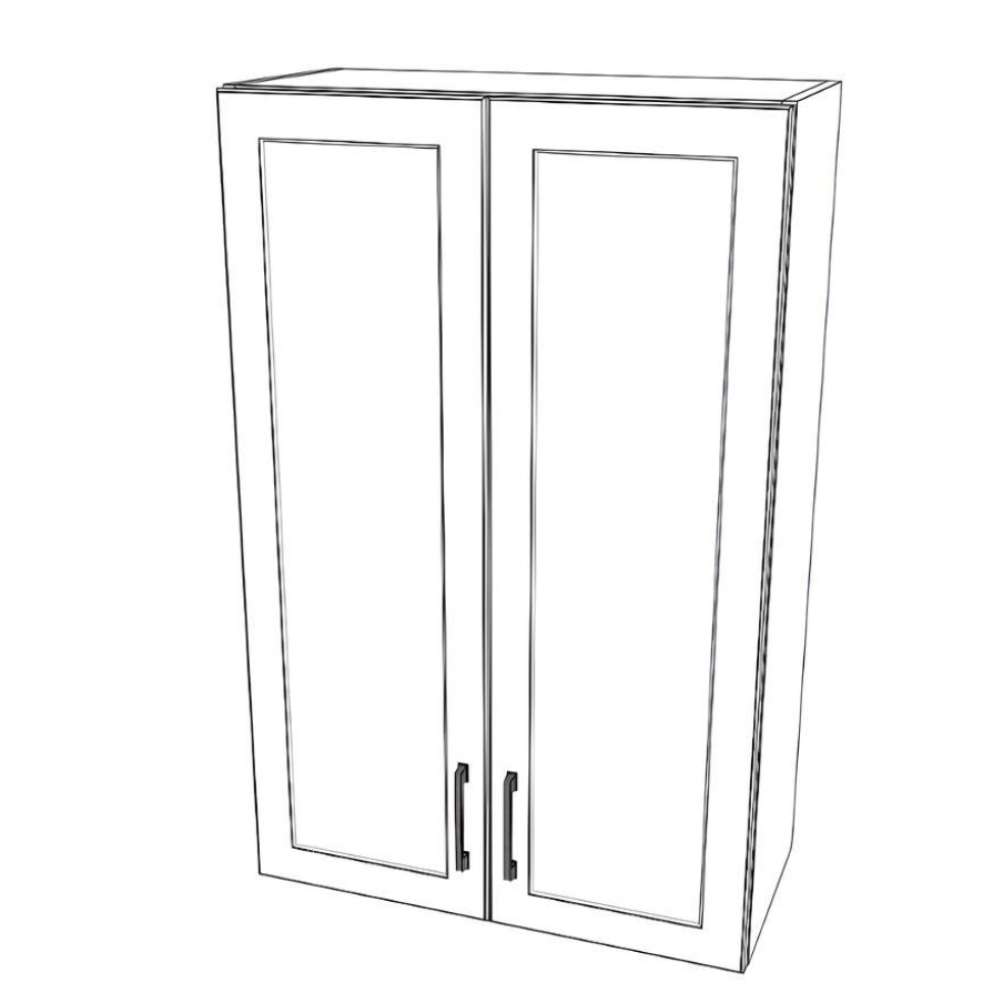 27" Wide x 42" High Wall Cabinet - (White Cabinet Boxes - Painted Doors)