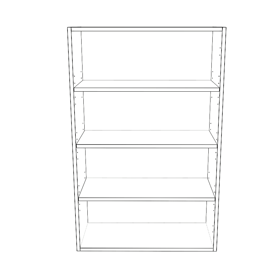 27" Wide x 42" High Wall Cabinet - (White Cabinet Boxes - Painted Doors)