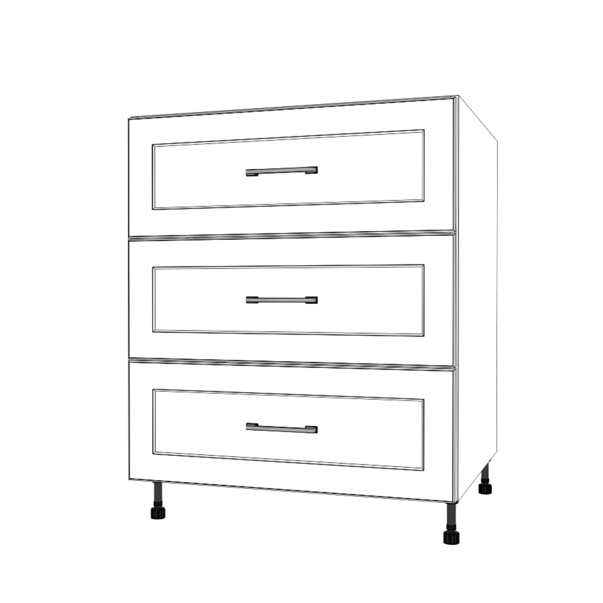 28" Wide Drawer Cabinet - (White Cabinet Boxes - Thermofoil Doors)