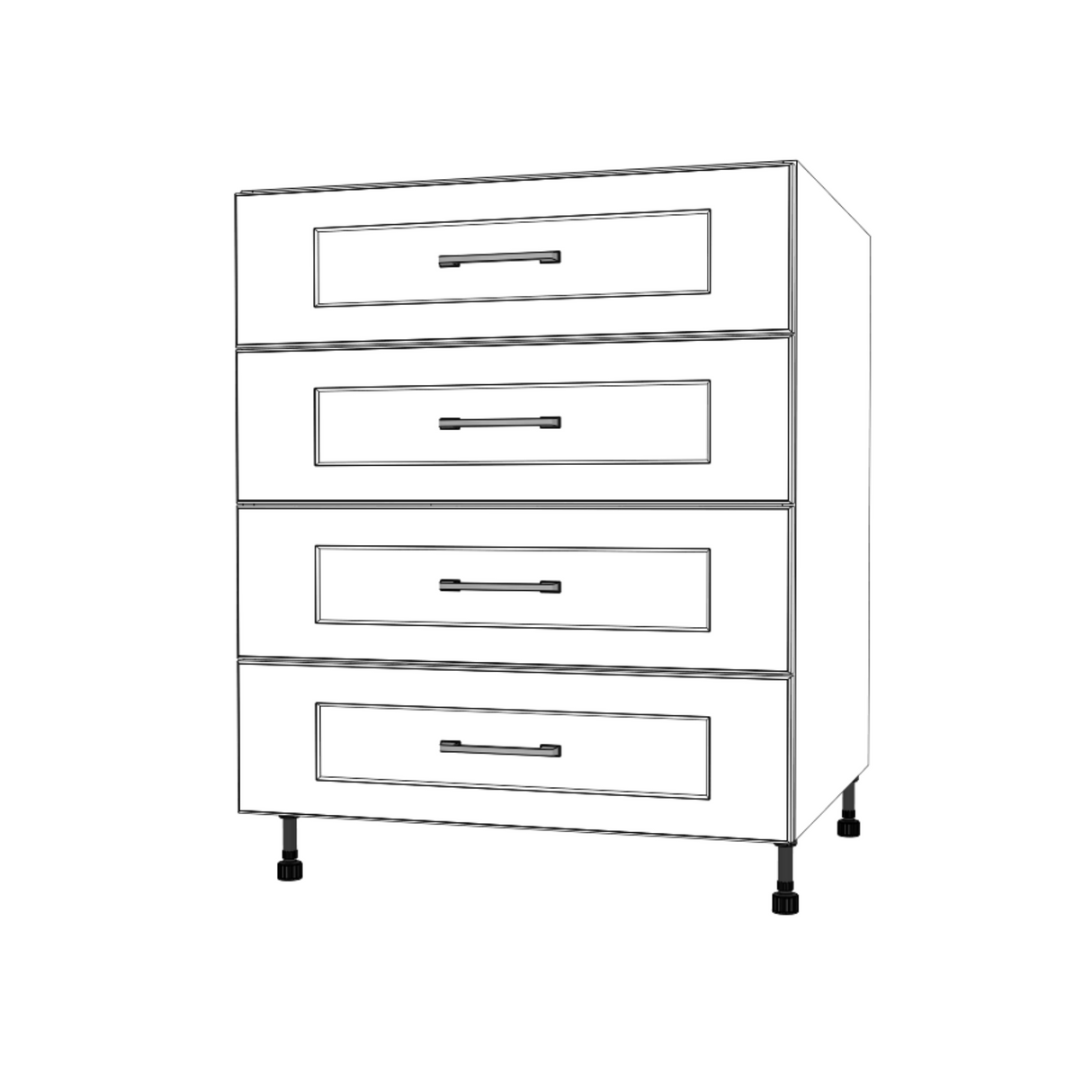 28" Wide Drawer Cabinet - (White Cabinet Boxes - Painted Doors)