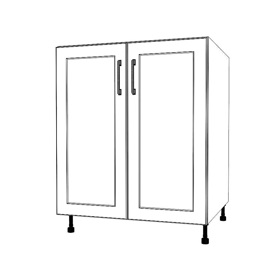 28" Wide Base Cabinet - (White Cabinet Boxes - Painted Doors)