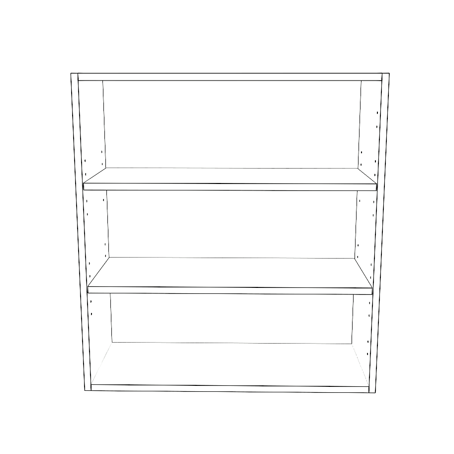 28" Wide x 30" High Wall Cabinet - (White Cabinet Boxes - Thermofoil Doors)