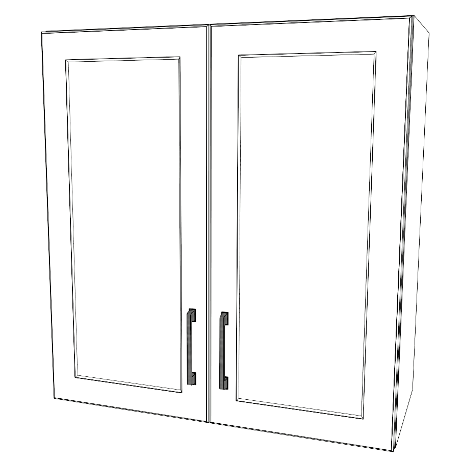 28" Wide x 30" High Wall Cabinet - (White Cabinet Boxes - Painted Doors)