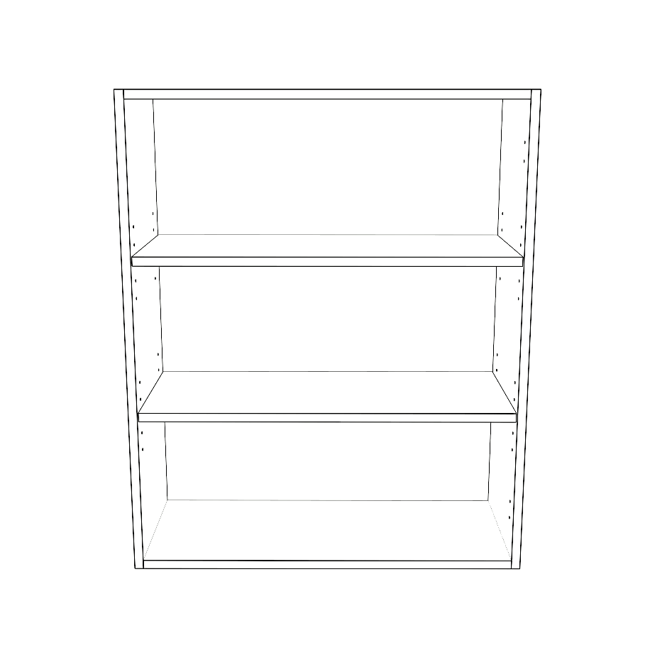 28" Wide x 34" High Wall Cabinet - (White Cabinet Boxes - Painted Doors)
