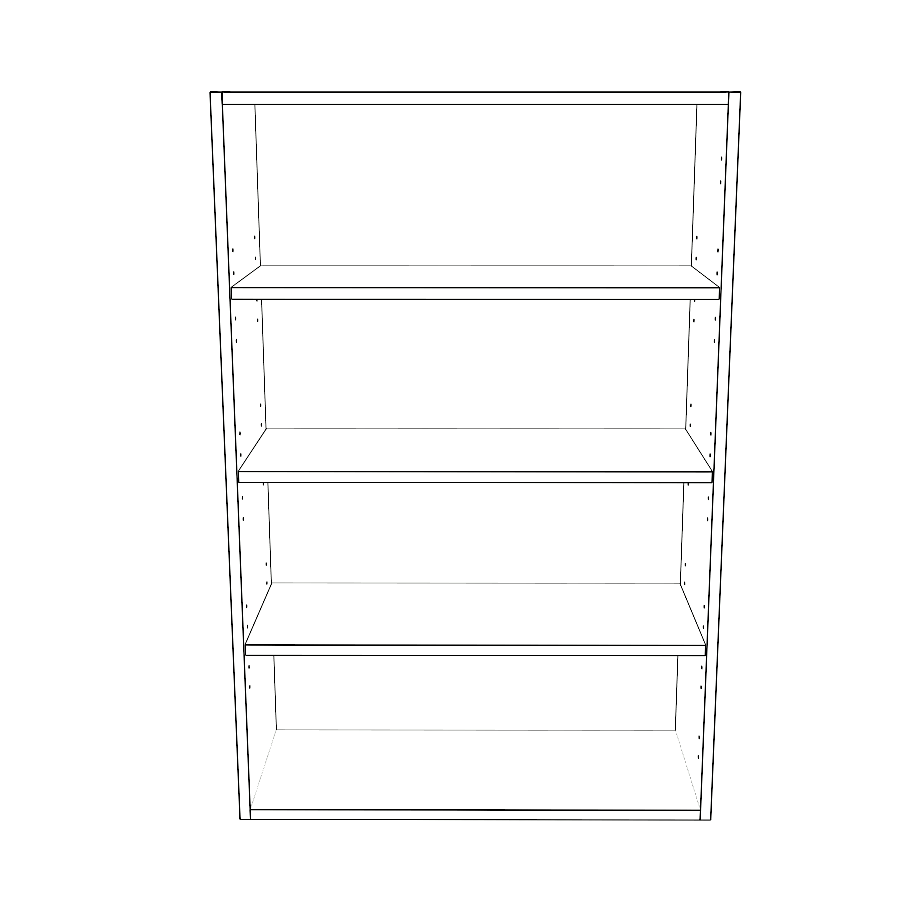 28" Wide x 42" High Wall Cabinet - (White Cabinet Boxes - Painted Doors)