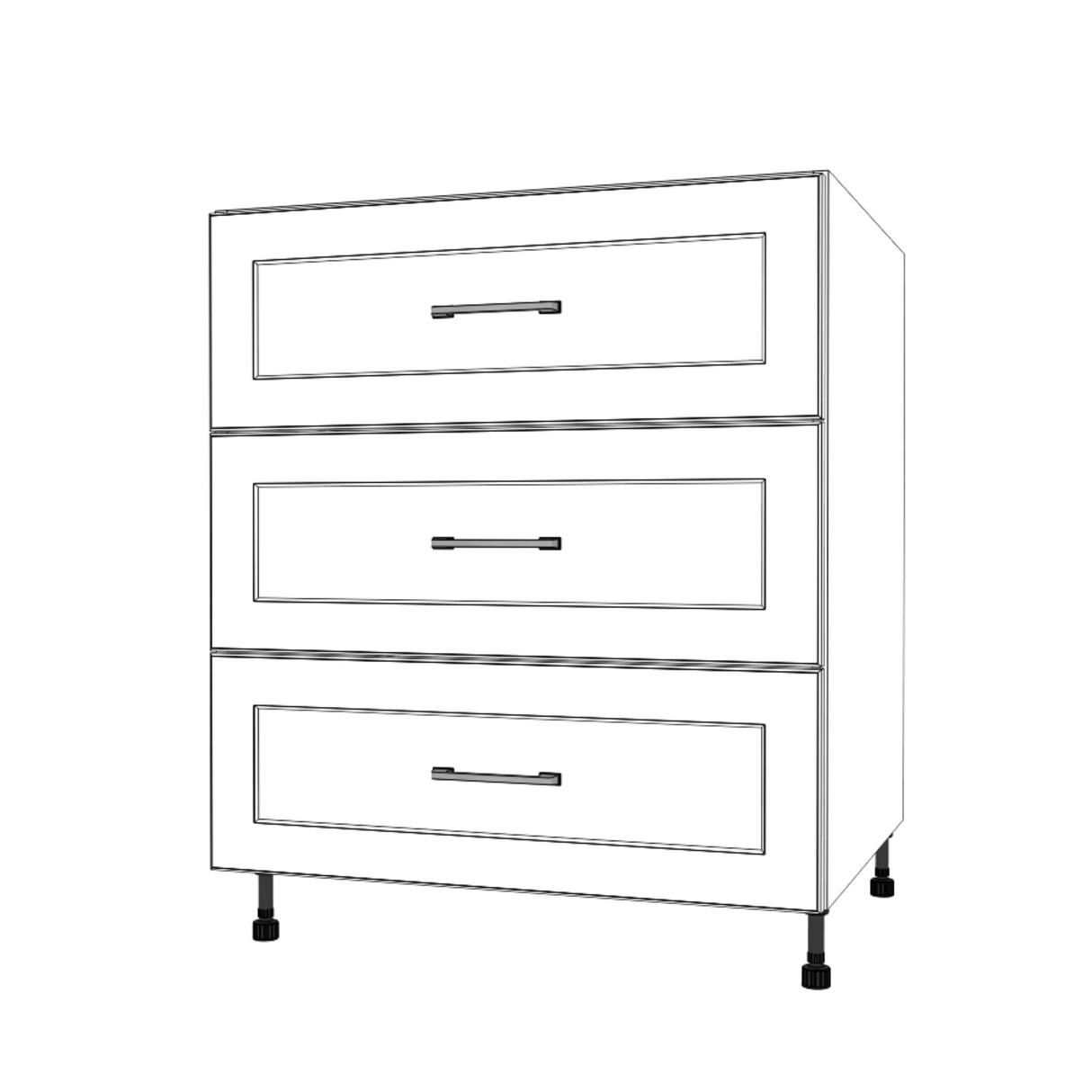 29" Wide Drawer Cabinet - (White Cabinet Boxes - Thermofoil Doors)