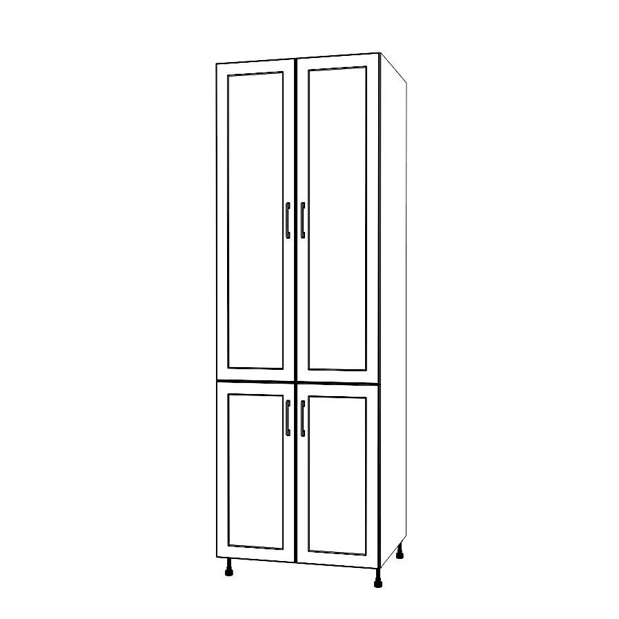 29" Wide Tall Pantry Cabinet - (White Cabinet Boxes - Painted Doors) 24 D