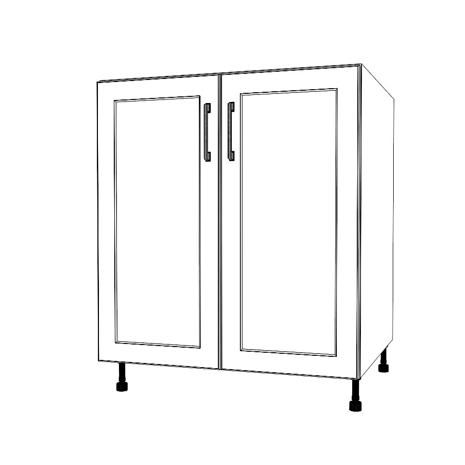 29" Wide Base Cabinet - (White Cabinet Boxes - Painted Doors)