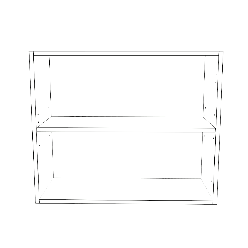 29" Wide x 24" High Wall Cabinet - (White Cabinet Boxes - Painted Doors)
