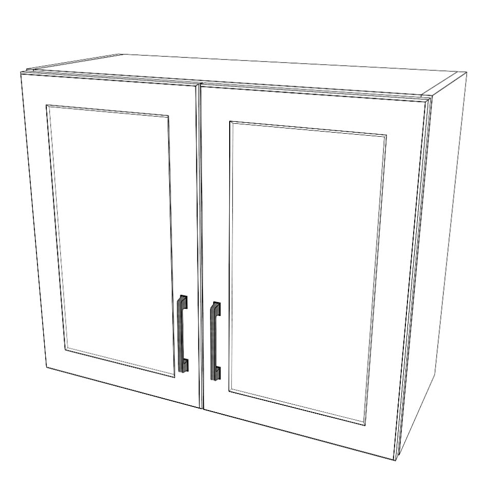 29" Wide x 24" High Wall Cabinet - (White Cabinet Boxes - Painted Doors)