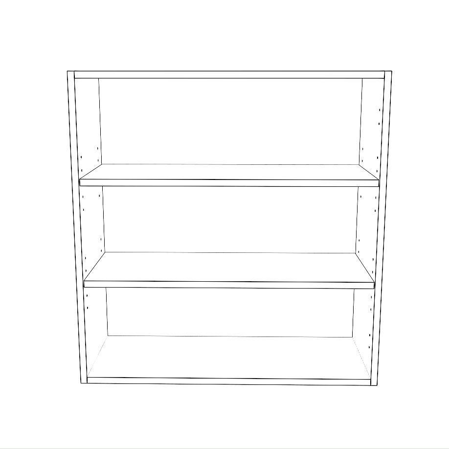 29" Wide x 30" High Wall Cabinet - (White Cabinet Boxes - Painted Doors)