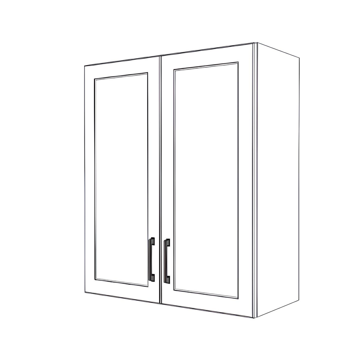 29" Wide x 34" High Wall Cabinet - (White Cabinet Boxes - Painted Doors)